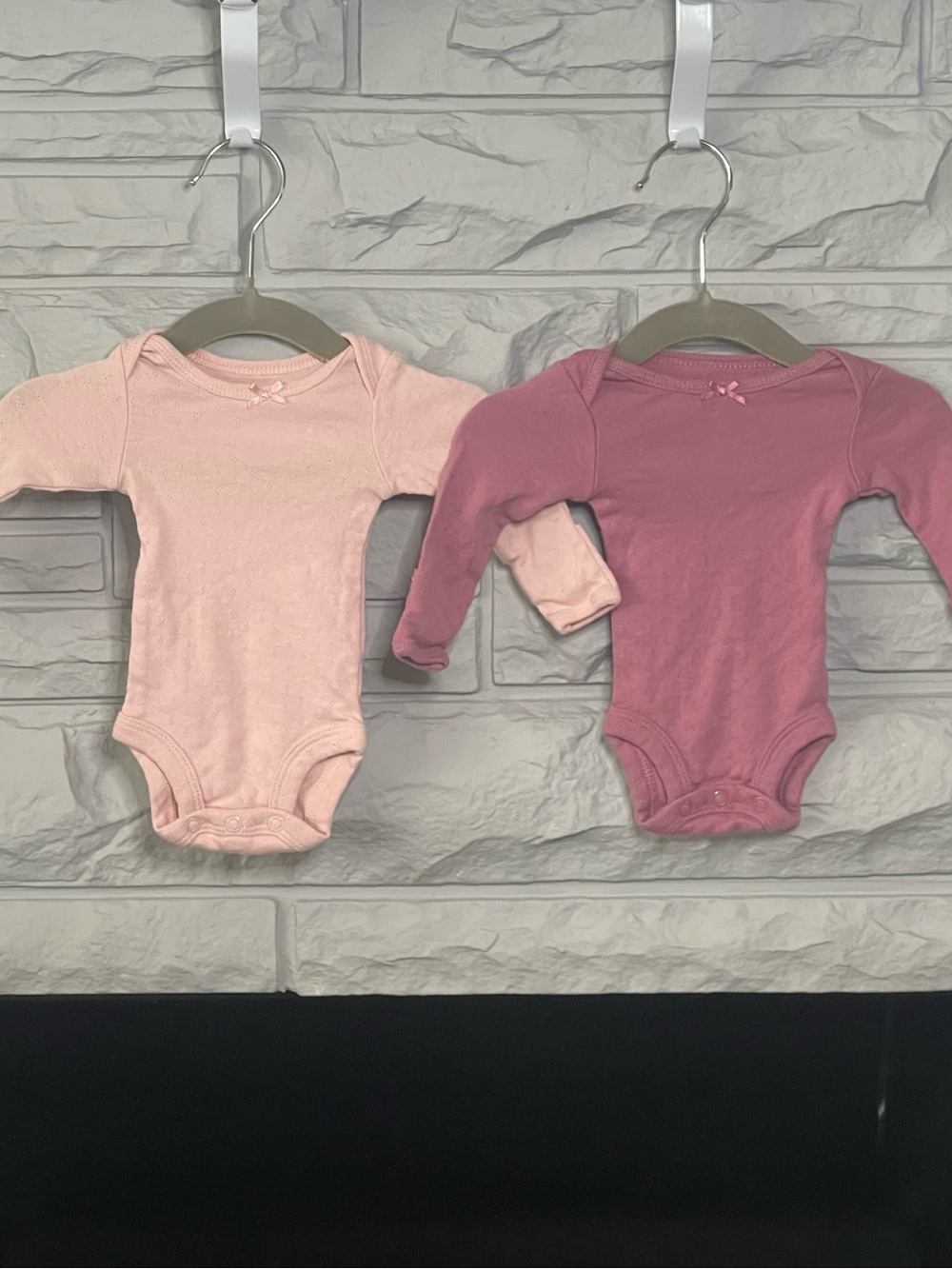 Carter's Long-Sleeve Baby Bodysuits - Light Pink & Dusty Rose